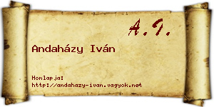 Andaházy Iván névjegykártya
