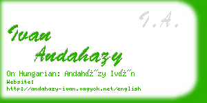 ivan andahazy business card